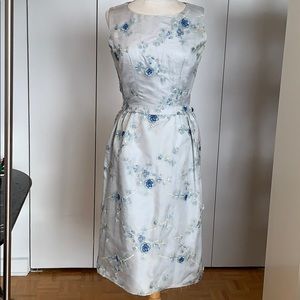 Vintage embroidered chiffon flower dress